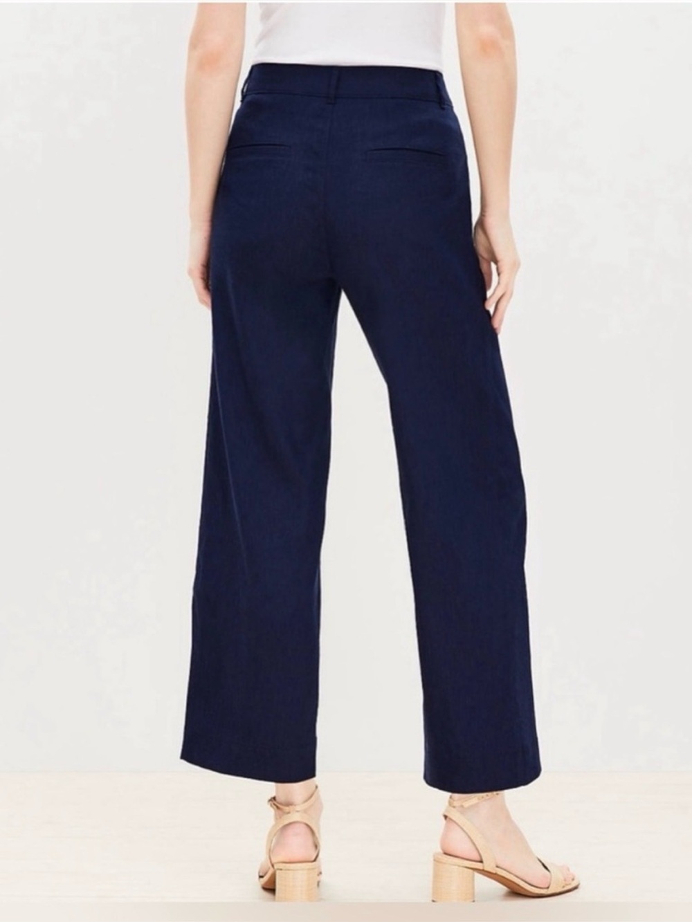 LOFT Palmer Linen Blend Wide Leg Curvy Fit Pant - Picture 3 of 11